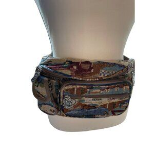 Route 66 Tapestry Waist Bag With Multiple Pockets & US 66 Zipper Pulls